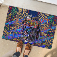 American Samoa Warrior Rubber Doormat Polynesian Fruit Bat Talofa Urban Graffiti Street Art TS04 - Polynesian Pride
