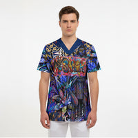 American Samoa Warrior Scrub Top Polynesian Fruit Bat Talofa Urban Graffiti Street Art TS04 - Polynesian Pride