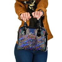 American Samoa Warrior Shoulder Handbag Polynesian Fruit Bat Talofa Urban Graffiti Street Art TS04 One Size Blue Yellow - Polynesian Pride