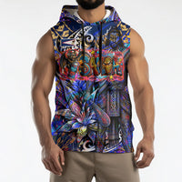 American Samoa Warrior Sleeveless Hoodie Polynesian Fruit Bat Talofa Urban Graffiti Street Art TS04 - Polynesian Pride