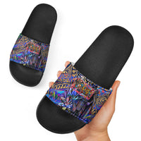 American Samoa Warrior Slide Sandals Polynesian Fruit Bat Talofa Urban Graffiti Street Art TS04 - Polynesian Pride