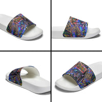 American Samoa Warrior Slide Sandals Polynesian Fruit Bat Talofa Urban Graffiti Street Art TS04 - Polynesian Pride