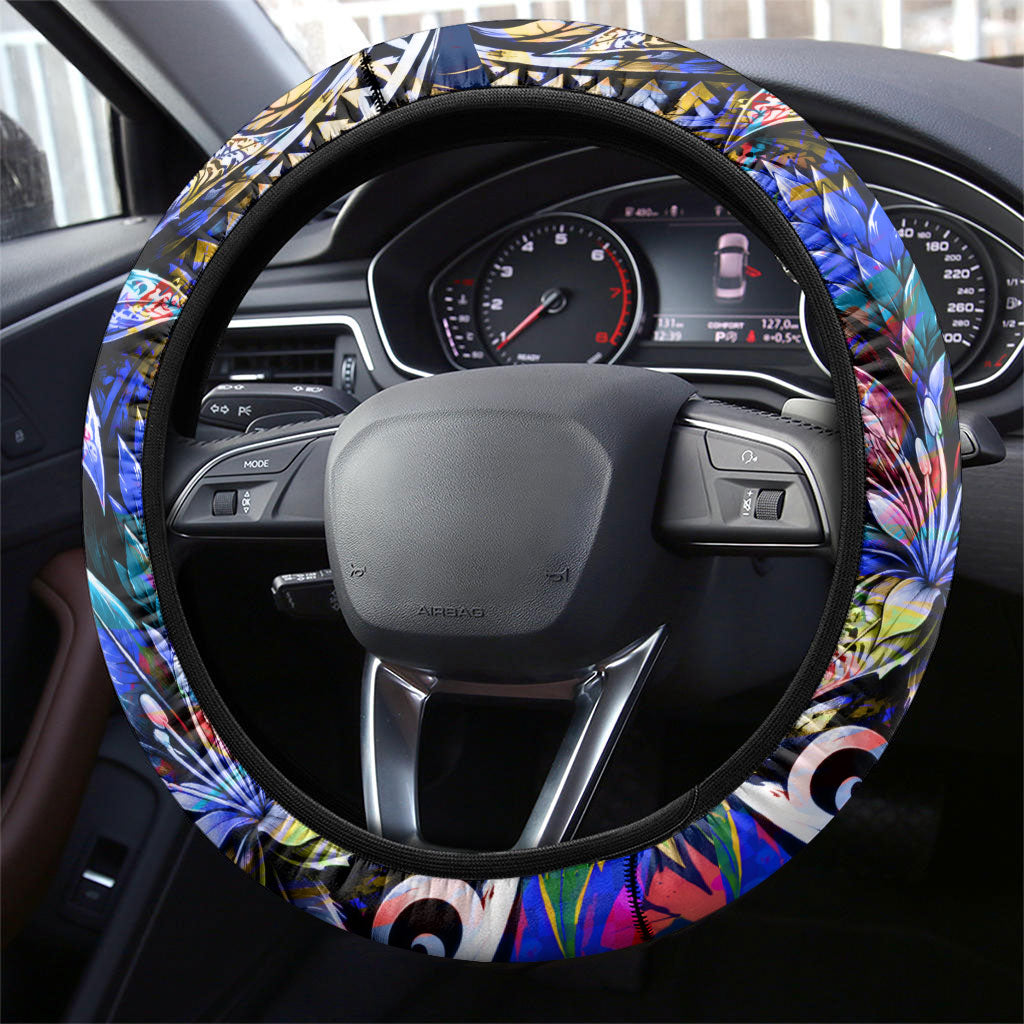 American Samoa Warrior Steering Wheel Cover Polynesian Fruit Bat Talofa Urban Graffiti Street Art TS04 - Polynesian Pride