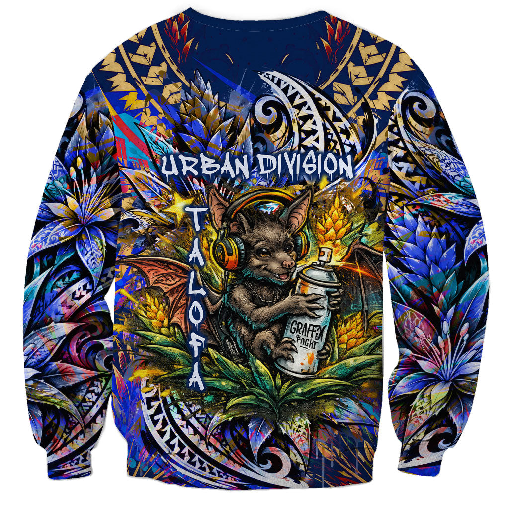 American Samoa Warrior Sweatshirt Polynesian Fruit Bat Talofa Urban Graffiti Street Art TS04 - Polynesian Pride