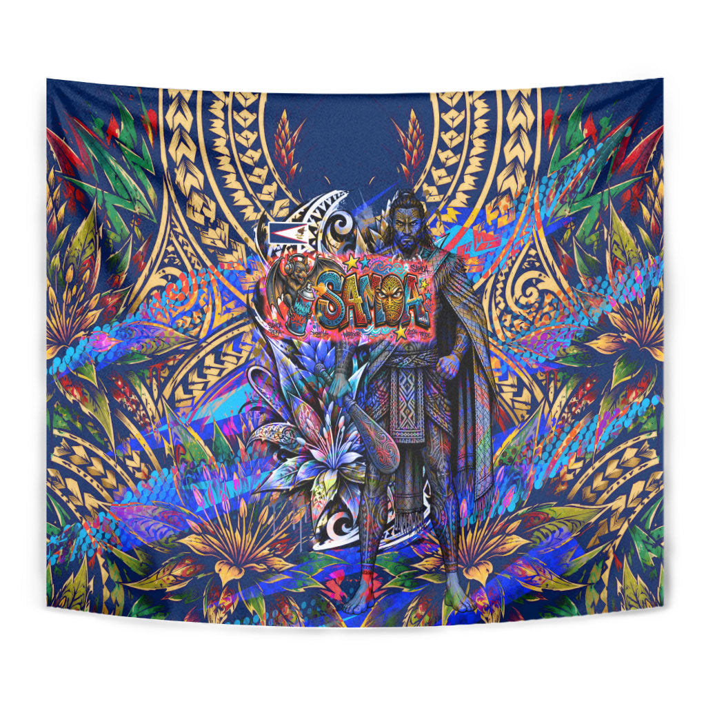 American Samoa Warrior Tapestry Polynesian Fruit Bat Talofa Urban Graffiti Street Art TS04 - Polynesian Pride