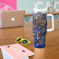 American Samoa Warrior Tumbler With Handle Polynesian Fruit Bat Talofa Urban Graffiti Street Art TS04 - Polynesian Pride
