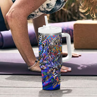 American Samoa Warrior Tumbler With Handle Polynesian Fruit Bat Talofa Urban Graffiti Street Art TS04 - Polynesian Pride