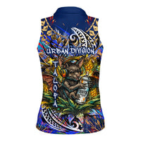 American Samoa Warrior Women Sleeveless Polo Shirt Polynesian Fruit Bat Talofa Urban Graffiti Street Art TS04 - Polynesian Pride