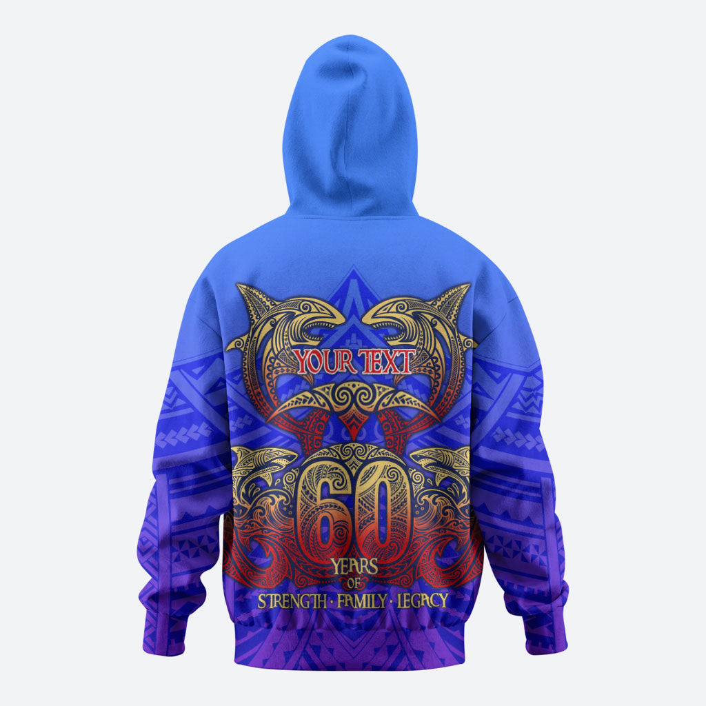 Personalized Polynesian 60th Birthday Hoodie Polynesian Tribal Art Vintage Ocean Pattern TS04 - Polynesian Pride