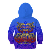 Personalized Polynesian 60th Birthday Kid Hoodie Polynesian Tribal Art Vintage Ocean Pattern TS04 - Polynesian Pride