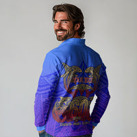 Personalized Polynesian 60th Birthday Long Sleeve Polo Shirt Polynesian Tribal Art Vintage Ocean Pattern TS04 - Polynesian Pride