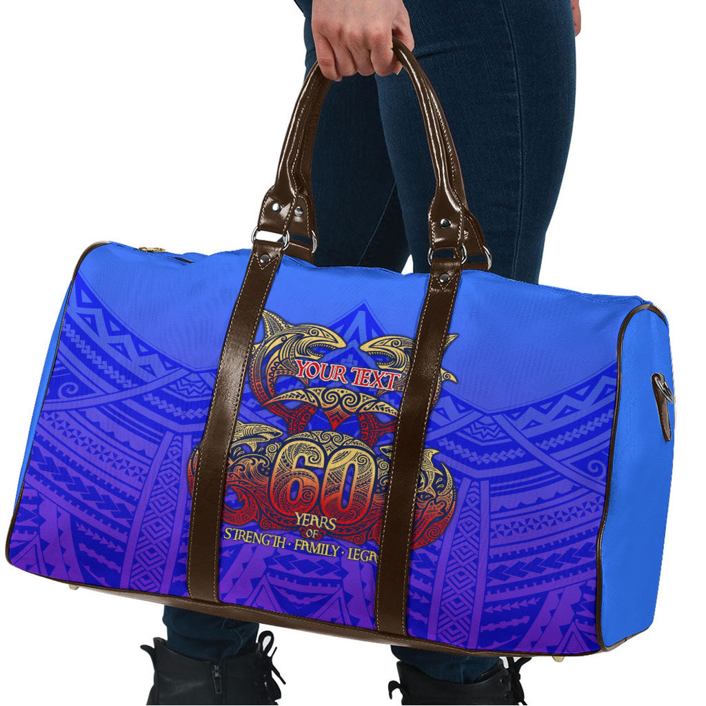 Personalized Polynesian 60th Birthday Travel Bag Polynesian Tribal Art Vintage Ocean Pattern TS04 - Polynesian Pride