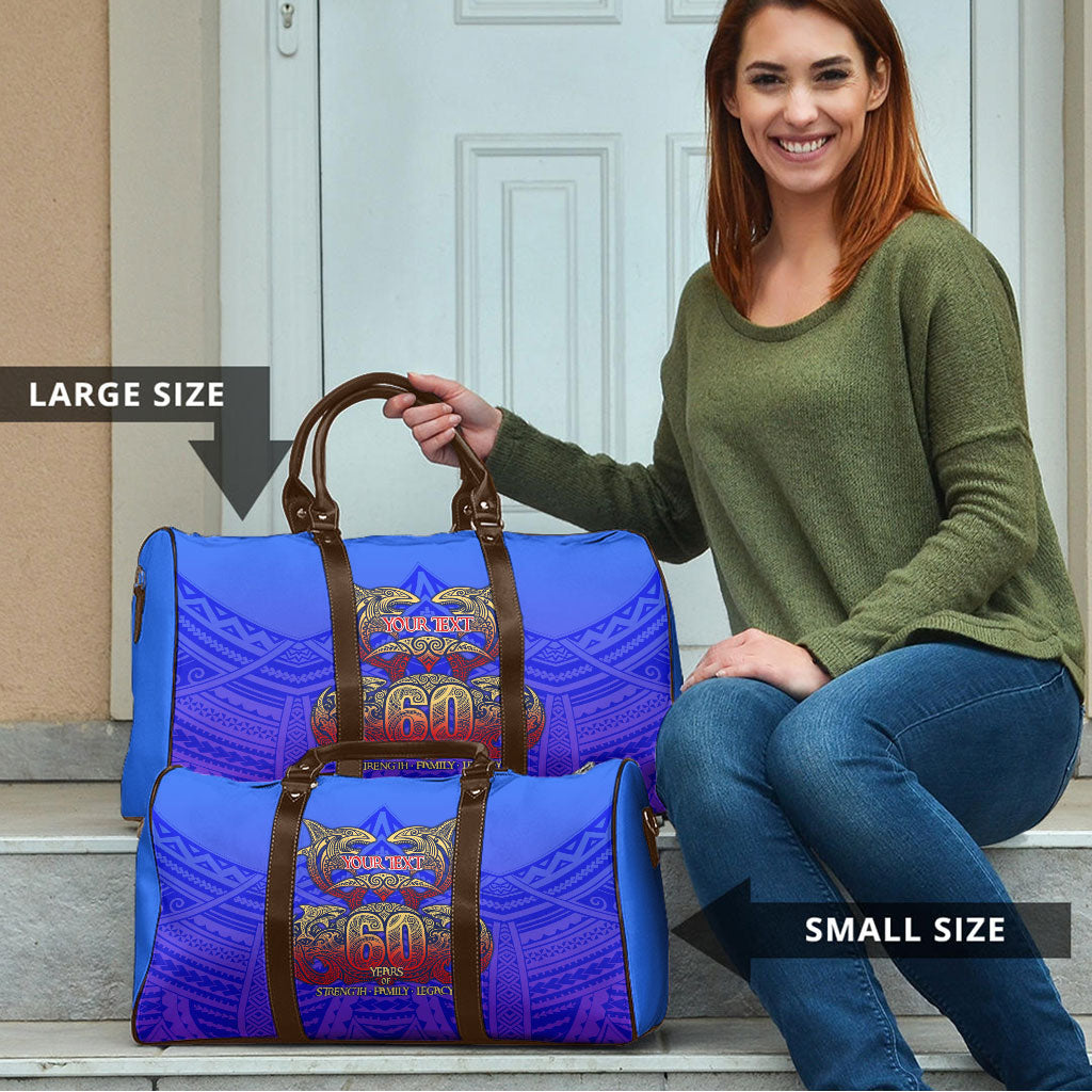 Personalized Polynesian 60th Birthday Travel Bag Polynesian Tribal Art Vintage Ocean Pattern TS04 - Polynesian Pride