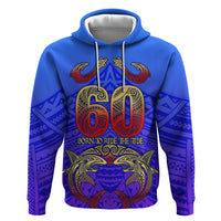 Personalized Polynesian 60th Birthday Zip Hoodie Polynesian Tribal Art Vintage Ocean Pattern TS04 Pullover Hoodie Blue Yellow - Polynesian Pride