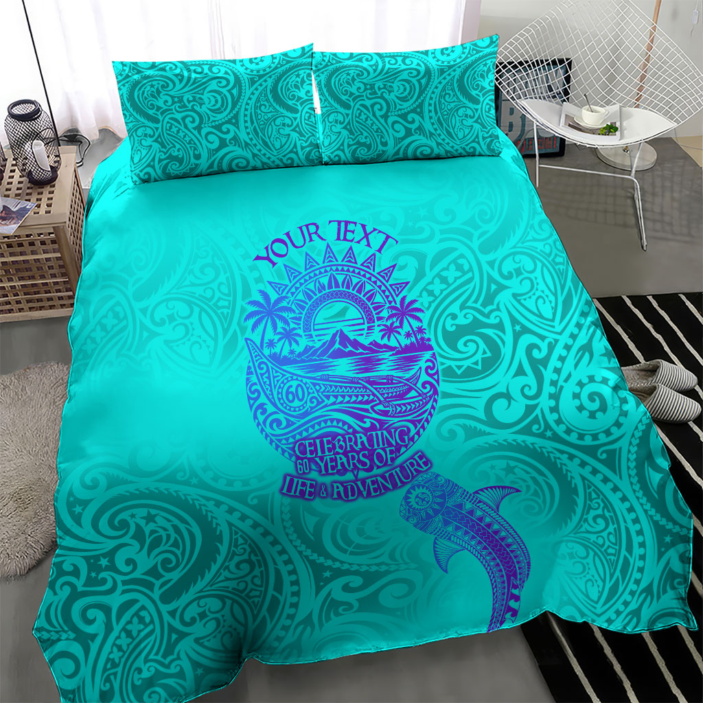 Personalized Polynesian 60th Birthday Island Life Since 1966 Bedding Set Vibrant Tribal Tattoo Ocean Sunset Pattern TS04 - Polynesian Pride