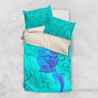 Personalized Polynesian 60th Birthday Island Life Since 1966 Bedding Set Vibrant Tribal Tattoo Ocean Sunset Pattern TS04 US Twin 172cm x 218cm Blue Purple - Polynesian Pride