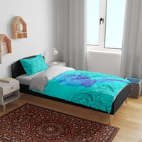 Personalized Polynesian 60th Birthday Island Life Since 1966 Bedding Set Vibrant Tribal Tattoo Ocean Sunset Pattern TS04 - Polynesian Pride