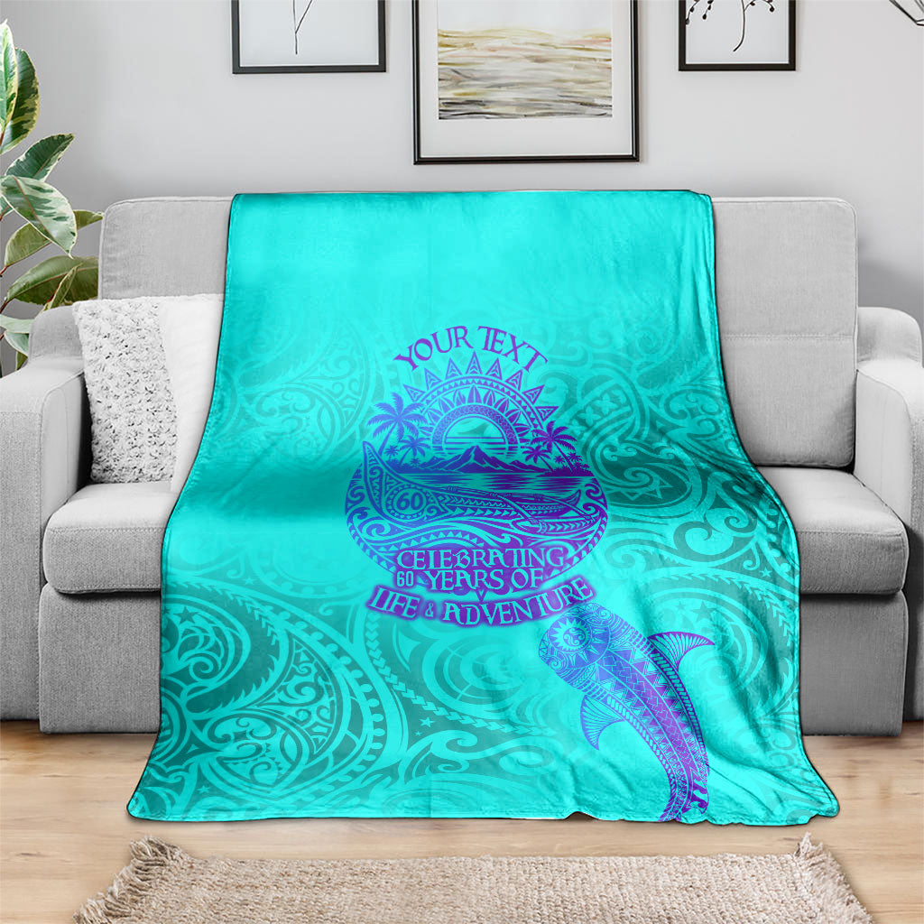 Personalized Polynesian 60th Birthday Island Life Since 1966 Blanket Vibrant Tribal Tattoo Ocean Sunset Pattern TS04 - Polynesian Pride