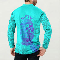 Personalized Polynesian 60th Birthday Island Life Since 1966 Button Sweatshirt Vibrant Tribal Tattoo Ocean Sunset Pattern TS04 - Polynesian Pride