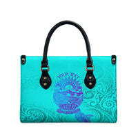 Personalized Polynesian 60th Birthday Island Life Since 1966 Leather Bag Vibrant Tribal Tattoo Ocean Sunset Pattern TS04 - Polynesian Pride