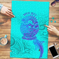 Personalized Polynesian 60th Birthday Island Life Since 1966 Puzzle Vibrant Tribal Tattoo Ocean Sunset Pattern TS04 Blue Purple - Polynesian Pride