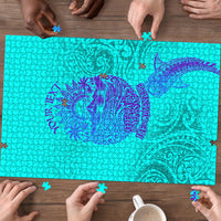 Personalized Polynesian 60th Birthday Island Life Since 1966 Puzzle Vibrant Tribal Tattoo Ocean Sunset Pattern TS04 - Polynesian Pride
