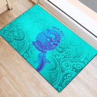Personalized Polynesian 60th Birthday Island Life Since 1966 Rubber Doormat Vibrant Tribal Tattoo Ocean Sunset Pattern TS04 - Polynesian Pride