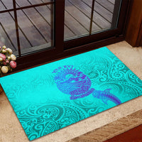 Personalized Polynesian 60th Birthday Island Life Since 1966 Rubber Doormat Vibrant Tribal Tattoo Ocean Sunset Pattern TS04 - Polynesian Pride