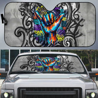 Chur Bro Shaka Sign Auto Sun Shade New Zealand Koru Colorful Graffiti Splash