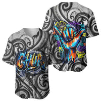 Chur Bro Shaka Sign Baseball Jersey New Zealand Koru Colorful Graffiti Splash TS04 - Polynesian Pride