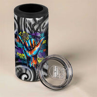 Chur Bro Shaka Sign 4 in 1 Can Cooler Tumbler New Zealand Koru Colorful Graffiti Splash TS04 - Polynesian Pride