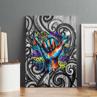 Chur Bro Shaka Sign Canvas Wall Art New Zealand Koru Colorful Graffiti Splash TS04 - Polynesian Pride