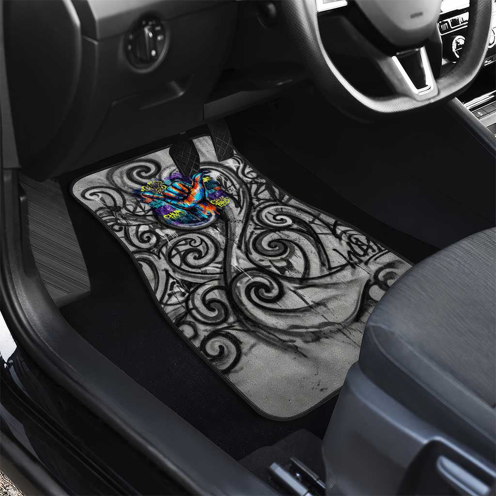 Chur Bro Shaka Sign Car Mats New Zealand Koru Colorful Graffiti Splash