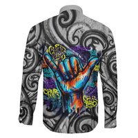 Chur Bro Shaka Sign Family Matching Off Shoulder Short Dress and Hawaiian Shirt New Zealand Koru Colorful Graffiti Splash TS04 - Polynesian Pride