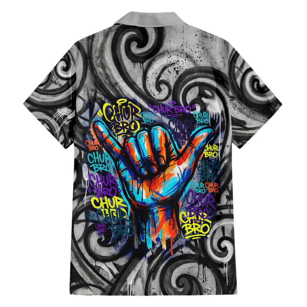 Chur Bro Shaka Sign Family Matching Summer Maxi Dress and Hawaiian Shirt New Zealand Koru Colorful Graffiti Splash TS04 - Polynesian Pride