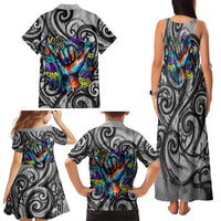 Chur Bro Shaka Sign Family Matching Tank Maxi Dress and Hawaiian Shirt New Zealand Koru Colorful Graffiti Splash TS04 - Polynesian Pride