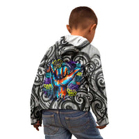 Chur Bro Shaka Sign Kid Hoodie New Zealand Koru Colorful Graffiti Splash TS04 - Polynesian Pride