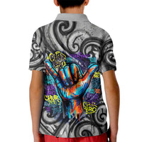 Chur Bro Shaka Sign Kid Polo Shirt New Zealand Koru Colorful Graffiti Splash TS04 - Polynesian Pride