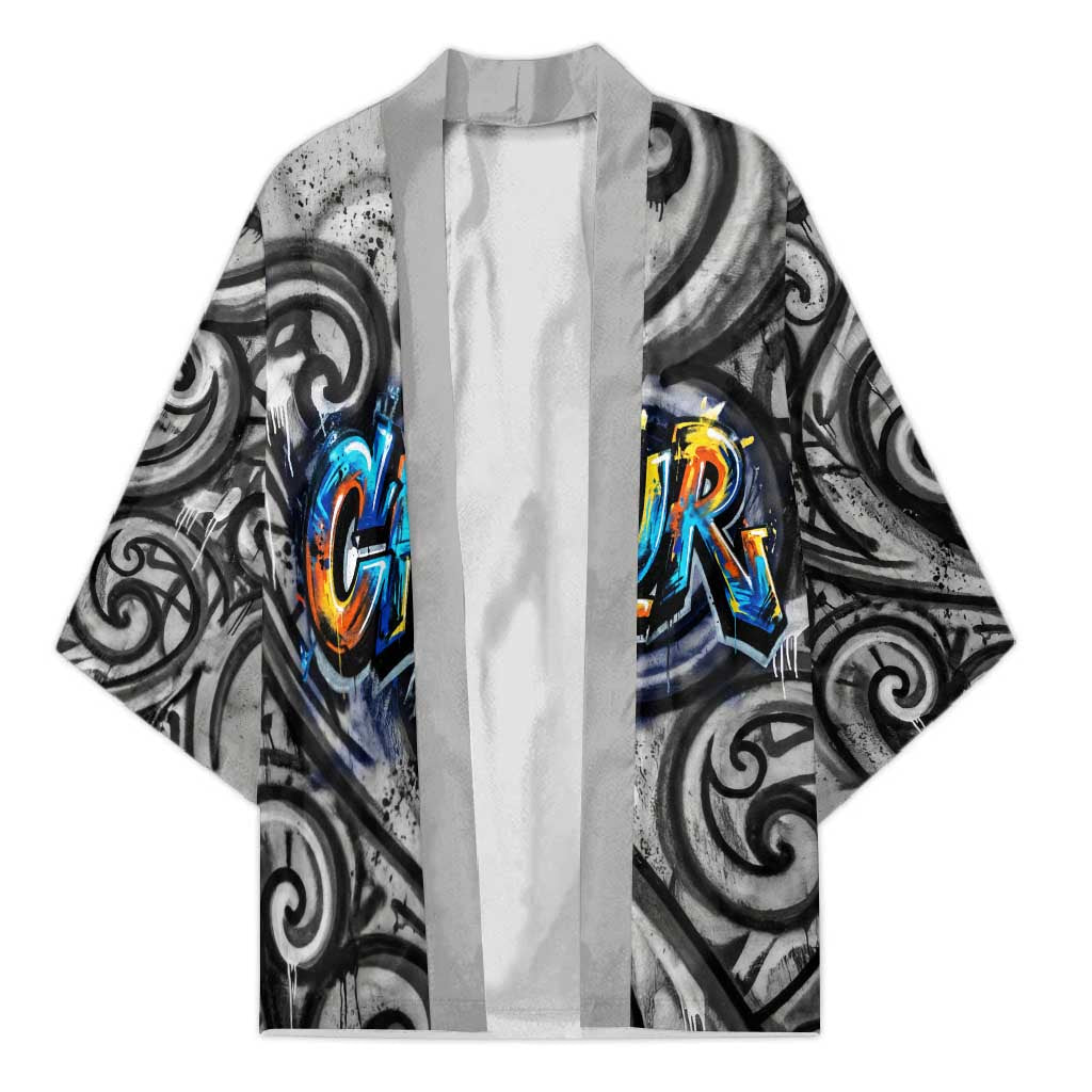 Chur Bro Shaka Sign Kimono New Zealand Koru Colorful Graffiti Splash