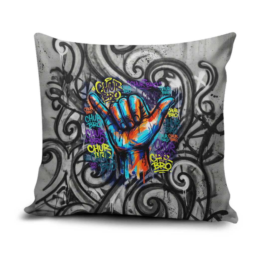 Chur Bro Shaka Sign Pillow Cover New Zealand Koru Colorful Graffiti Splash TS04 Multicolor - Polynesian Pride
