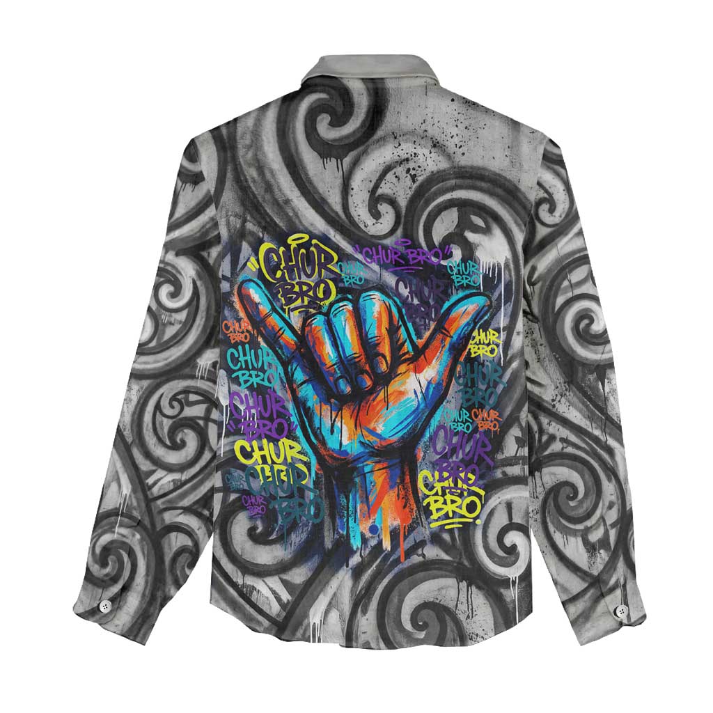 Chur Bro Shaka Sign Women Casual Shirt New Zealand Koru Colorful Graffiti Splash TS04 - Polynesian Pride