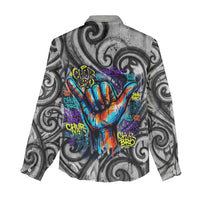 Chur Bro Shaka Sign Women Casual Shirt New Zealand Koru Colorful Graffiti Splash TS04 - Polynesian Pride