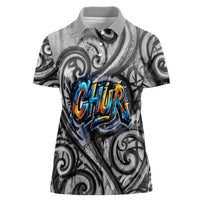 Chur Bro Shaka Sign Women Polo Shirt New Zealand Koru Colorful Graffiti Splash TS04 Female Multicolor - Polynesian Pride