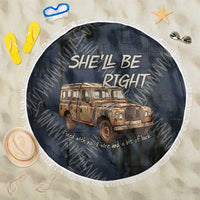 New Zealand She’ll Be Right Beach Blanket NZ Slang No. 8 Wire Map Pattern