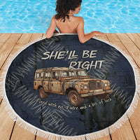 New Zealand She’ll Be Right Beach Blanket NZ Slang No. 8 Wire Map Pattern