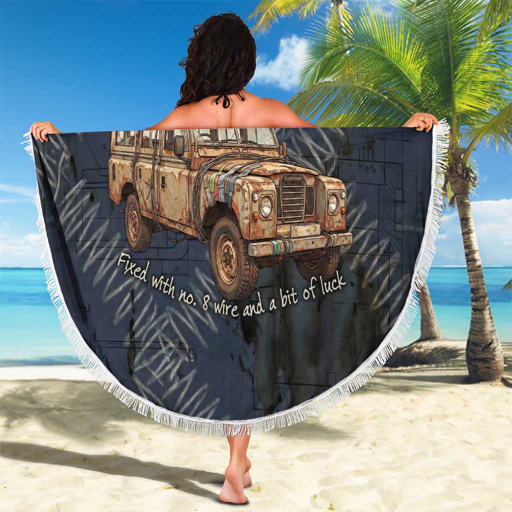 New Zealand She’ll Be Right Beach Blanket NZ Slang No. 8 Wire Map Pattern