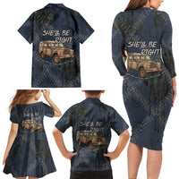 New Zealand She’ll Be Right Family Matching Long Sleeve Bodycon Dress and Hawaiian Shirt NZ Slang No. 8 Wire Map Pattern TS04 - Polynesian Pride