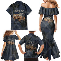 New Zealand She’ll Be Right Family Matching Mermaid Dress and Hawaiian Shirt NZ Slang No. 8 Wire Map Pattern TS04 - Polynesian Pride