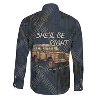 New Zealand She’ll Be Right Family Matching Off The Shoulder Long Sleeve Dress and Hawaiian Shirt NZ Slang No. 8 Wire Map Pattern TS04 - Polynesian Pride