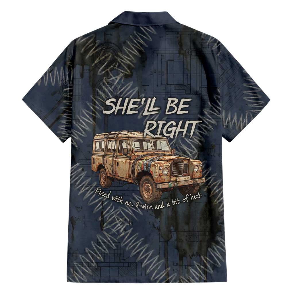 New Zealand She’ll Be Right Family Matching Off Shoulder Short Dress and Hawaiian Shirt NZ Slang No. 8 Wire Map Pattern TS04 - Polynesian Pride